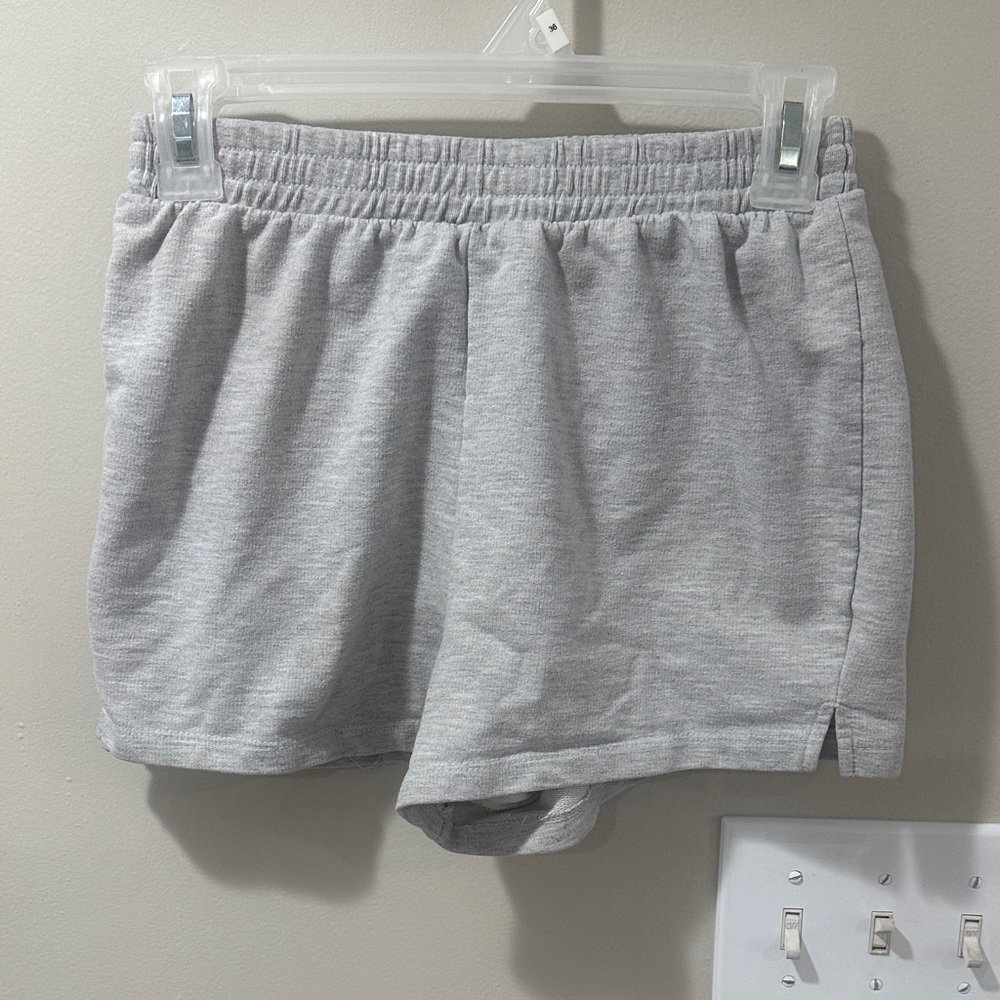 Women's Athletic Elastic-Waist Lounge Shorts - Light Gray